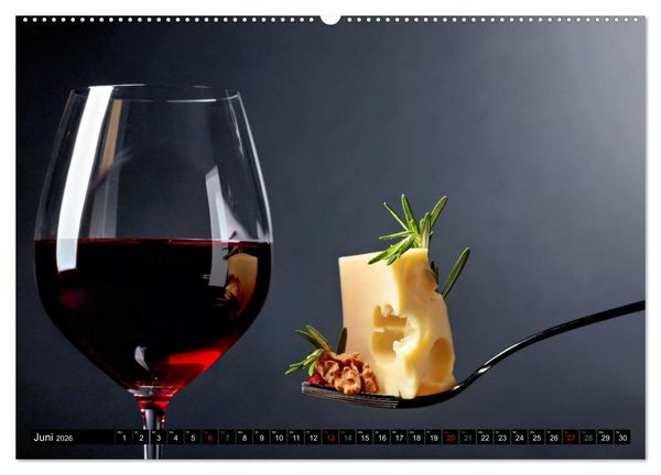 Produktbild: Gourmet K&auml;se - und Weingenuss (Wandkalender 2026 DIN A2 quer), CALVENDO Monatskalender