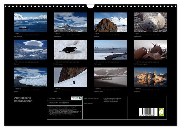 Produktbild: Antarktische Impressionen (Wandkalender 2026 DIN A3 quer), CALVENDO Monatskalender
