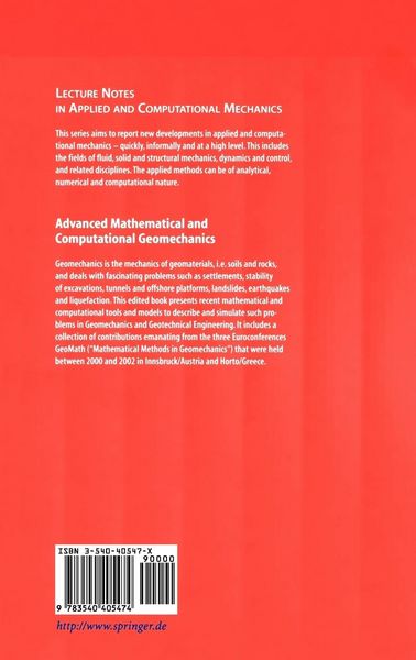 Produktbild: Advanced Mathematical and Computational Geomechanics
