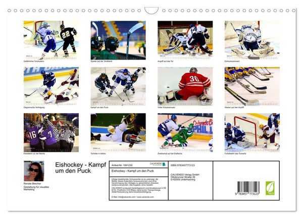 Produktbild: Eishockey - Kampf um den Puck (Wandkalender 2026 DIN A3 quer), CALVENDO Monatskalender