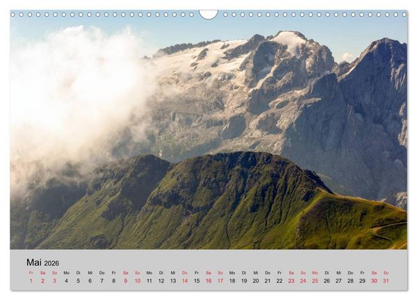 Produktbild: S&uuml;dtiroler Bergwelten - Die monti pallidi, Idylle die fast unwirklich erscheint (Wandkalender 2026 DIN A3 quer), CALVENDO Monatskalender