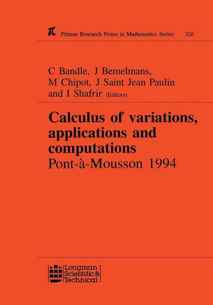 Produktbild: Calculus of Variations, Applications and Computations