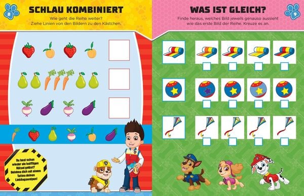 Produktbild: PAW Patrol Mein Rätselbuch mit 40 Tattoos