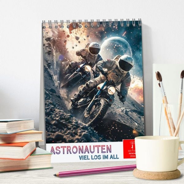 Produktbild: Astronauten - viel los im All (Tischkalender 2026 DIN A5 hoch), CALVENDO Monatskalender