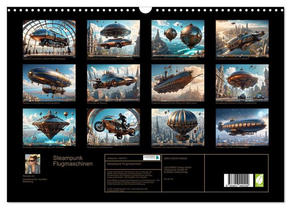 Produktbild: Steampunk Flugmaschinen (Wandkalender 2026 DIN A3 quer), CALVENDO Monatskalender