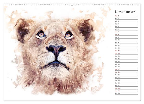 Produktbild: Tierportraits - Fine Art (hochwertiger Premium Wandkalender 2026 DIN A2 quer), Kunstdruck in Hochglanz