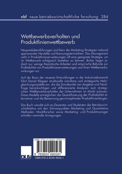Produktbild: Wettbewerbsverhalten und Produktlinienwettbewerb