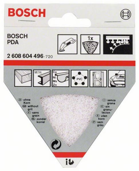 Produktbild: Bosch Accessories 2608604496 Reinigungsvlies f&uuml;r Dreieckschleifer, 93 mm, ohne Korn 93 mm 1 St.