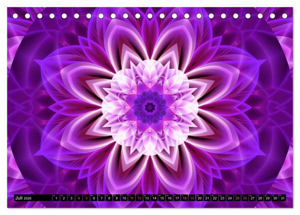 Produktbild: Energie - Mandalas, Spiritualit&auml;t durch die Farbe Lila (Tischkalender 2026 DIN A5 quer), CALVENDO Monatskalender
