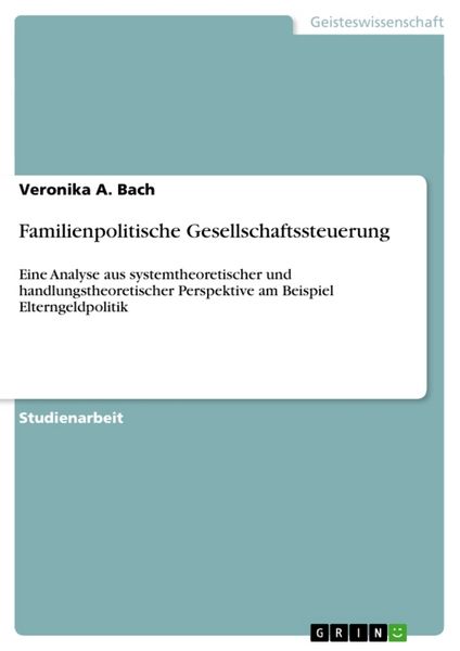 Produktbild: Familienpolitische Gesellschaftssteuerung