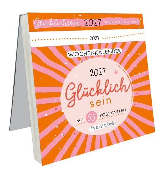 Produktbild: Postkartenkalender Gl&uuml;cklichsein 2027 by konfettiberlin