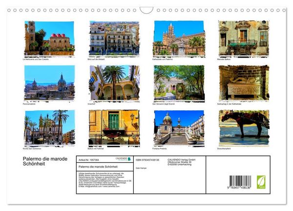 Produktbild: Palermo die marode Sch&ouml;nheit (Wandkalender 2026 DIN A3 quer), CALVENDO Monatskalender