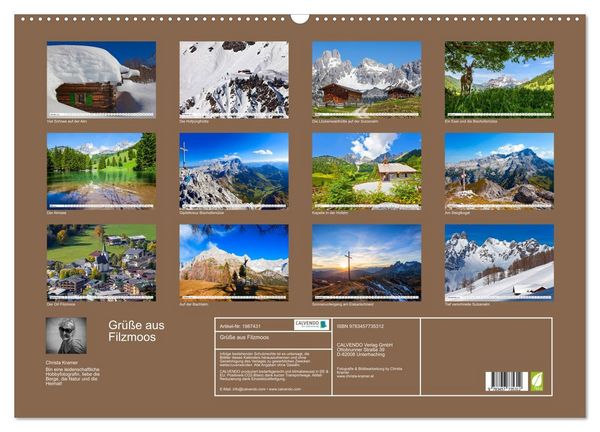 Produktbild: Gr&uuml;&szlig;e aus Filzmoos (Wandkalender 2026 DIN A2 quer), CALVENDO Monatskalender