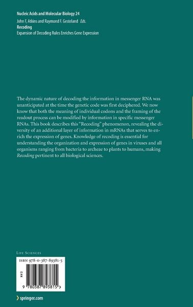 Produktbild: Recoding: Expansion of Decoding Rules Enriches Gene Expression