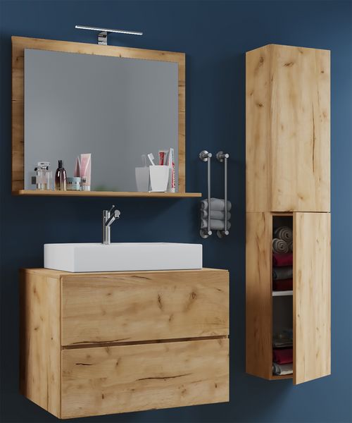 Produktbild: 4-tlg. Waschplatz Waschtisch Lendas L Schublade