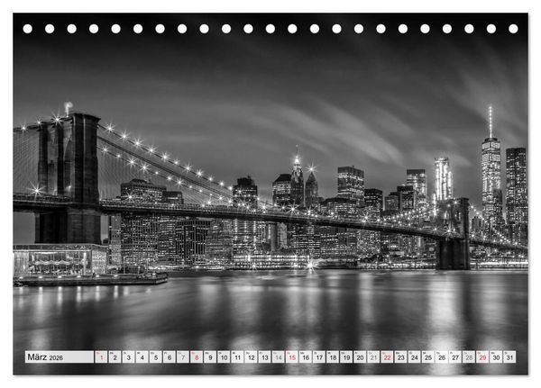 Produktbild: BROOKLYN BRIDGE Das Wahrzeichen von New York City (Tischkalender 2026 DIN A5 quer), CALVENDO Monatskalender
