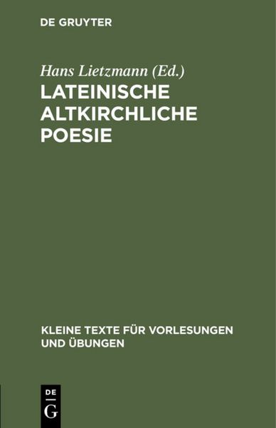 Produktbild: Lateinische altkirchliche Poesie