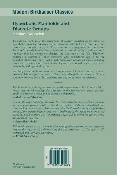 Produktbild: Hyperbolic Manifolds and Discrete Groups