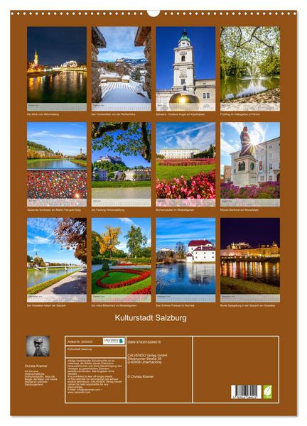 Produktbild: Kulturstadt Salzburg (Wandkalender 2026 DIN A2 hoch), CALVENDO Monatskalender