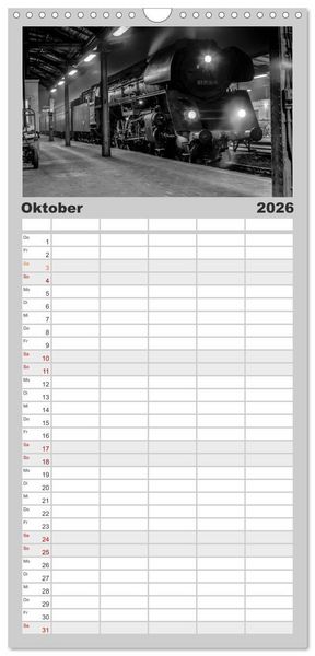 Produktbild: Familienplaner 2026 - Dampfloks in der DDR mit 5 Spalten (Wandkalender, 21 x 45 cm) CALVENDO