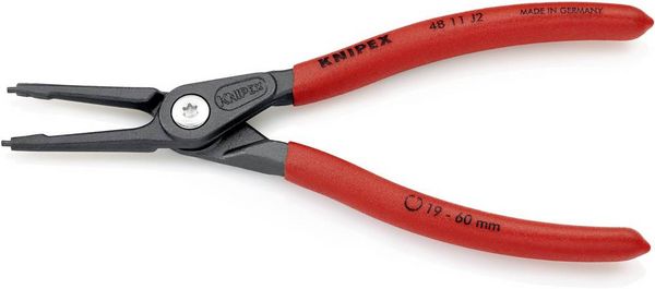 Produktbild: Knipex 48 11 J2 Seegeringzange Passend f&uuml;r (Seegeringzangen) Innenringe 19-60 mm Spitzenform (Details) gerade