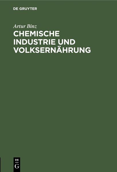 Produktbild: Chemische Industrie und Volksern&auml;hrung