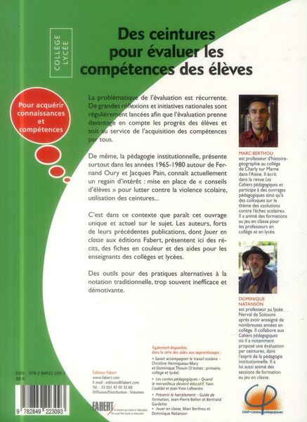 Produktbild: Ceintures pour evaluer competence