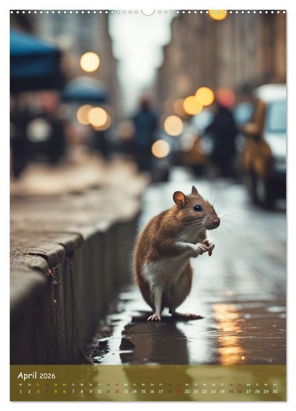 Produktbild: In den Stra&szlig;en der Stadt - Tiere mitten unter uns (hochwertiger Premium Wandkalender 2026 DIN A2 hoch), Kunstdruck in Hochglanz