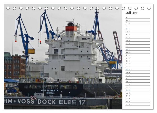 Produktbild: Hafen Hamburg (Tischkalender 2026 DIN A5 quer), CALVENDO Monatskalender
