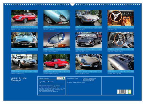 Produktbild: Jaguar E-Type Memorial (Wandkalender 2026 DIN A2 quer), CALVENDO Monatskalender