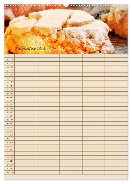 Produktbild: Italienische K&uuml;che mit Familienplaner (hochwertiger Premium Wandkalender 2026 DIN A2 hoch), Kunstdruck in Hochglanz