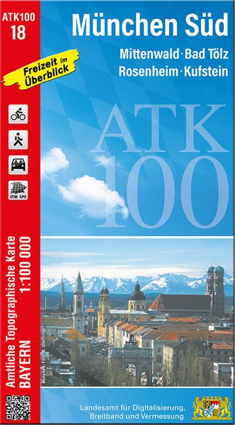 Produktbild: ATK100-18 M&uuml;nchen S&uuml;d (Amtliche Topographische Karte 1:100000)