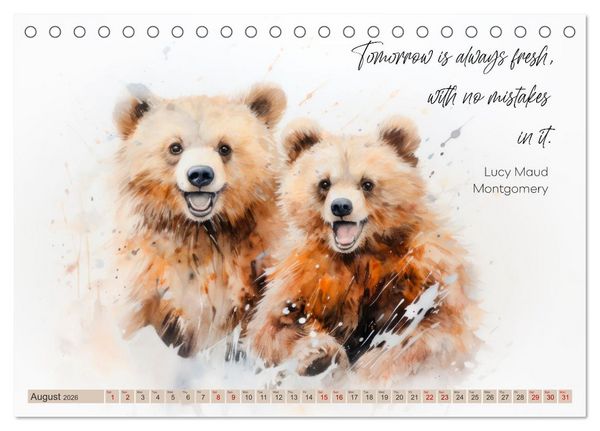 Produktbild: MOTIVATION Sayings with cute animal cubs (Desk Calendar 2026 DIN A5 landscape), CALVENDO 12 Month DeskCalendar