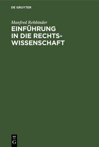 Produktbild: Einf&uuml;hrung in die Rechtswissenschaft