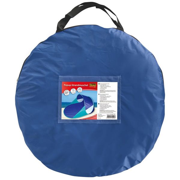 Produktbild: Idena Popup-Strandmuschel UV40+ blau/t&uuml;rkis 200x120x90cm