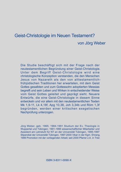 Produktbild: Geist - Christologie im neuen Testament?