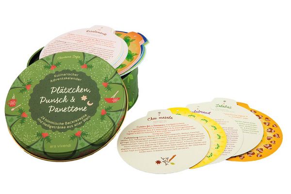 Produktbild: Adventskalender Pl&auml;tzchen, Punsch & Panettone - 24 himmlische Backrezepte und Hei&szlig;getr&auml;nke aus aller Welt