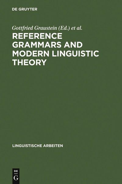 Produktbild: Reference Grammars and Modern Linguistic Theory