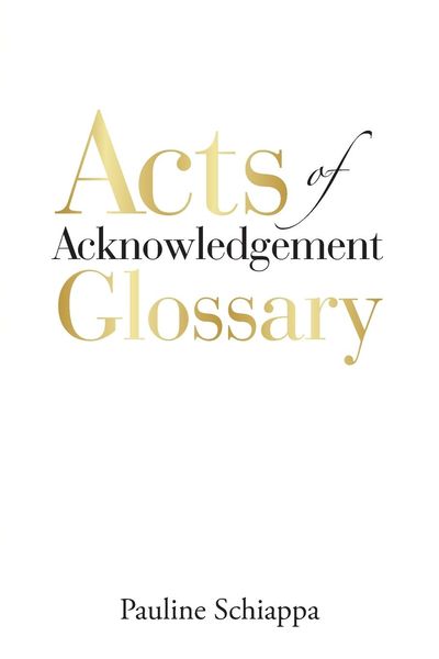 Produktbild: Acts of Acknowledgement Glossary