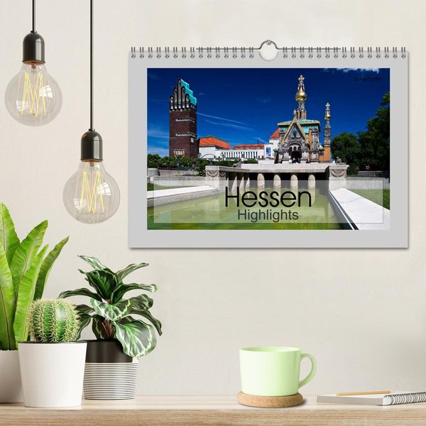 Hessen Highlights (Wandkalender 2025 DIN A4 quer), CALVENDO Monatskalender