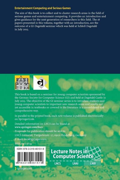 Produktbild: Entertainment Computing and Serious Games