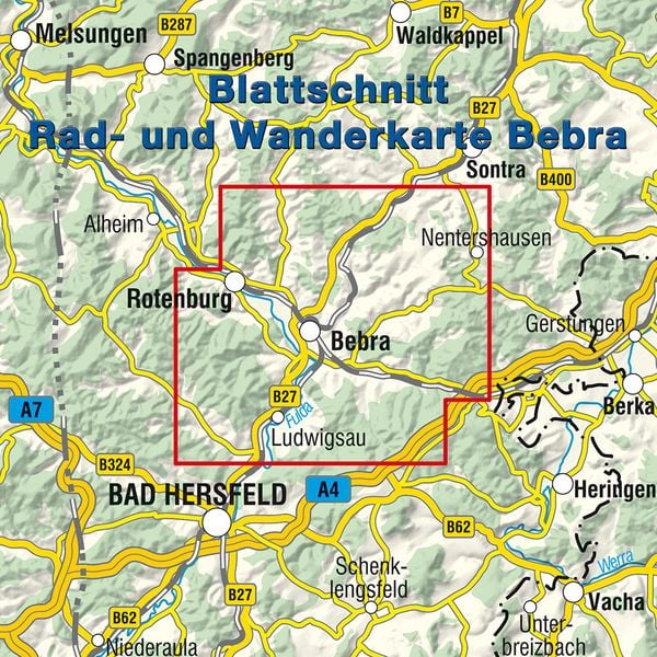 Produktbild: Bebra Rad- und Wanderkarte 1 : 25 000