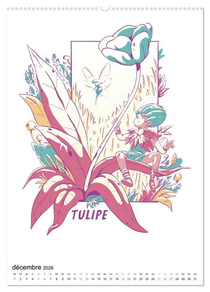 Produktbild: Monde enchant&eacute; de fleurs (Calendrier mural 2026 DIN A2 horizontal) calendrier de bureau