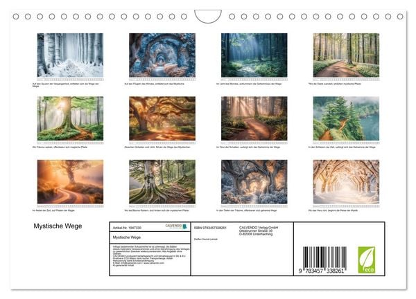 Produktbild: Mystische Wege (Wandkalender 2026 DIN A4 quer), CALVENDO Monatskalender