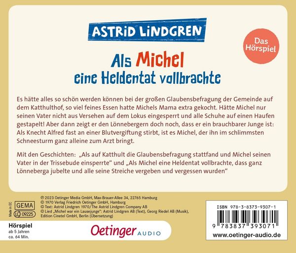 Produktbild: Als Michel eine Heldentat vollbrachte. Das H&ouml;rspiel
