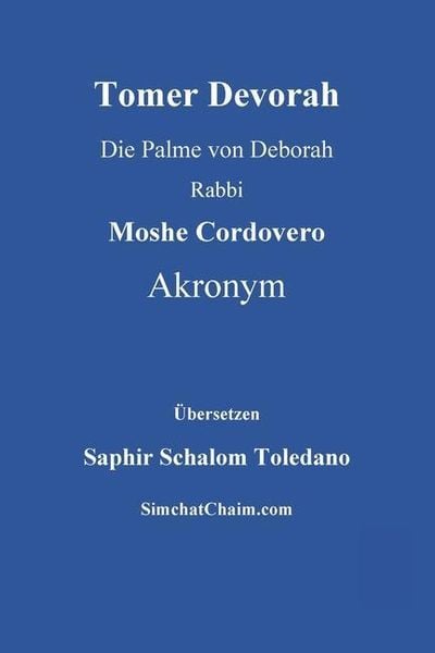 Produktbild: Tomer Devorah - Die Palme von Deborah