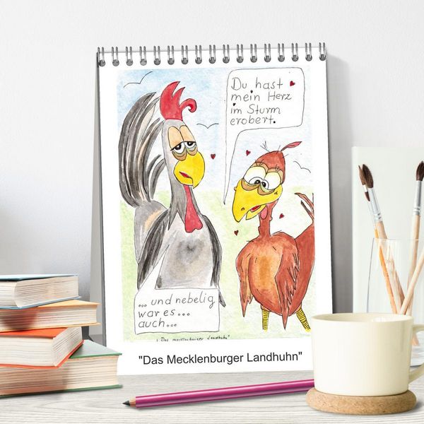 Produktbild: Das mecklenburger Landhuhn (Tischkalender 2026 DIN A5 hoch), CALVENDO Monatskalender