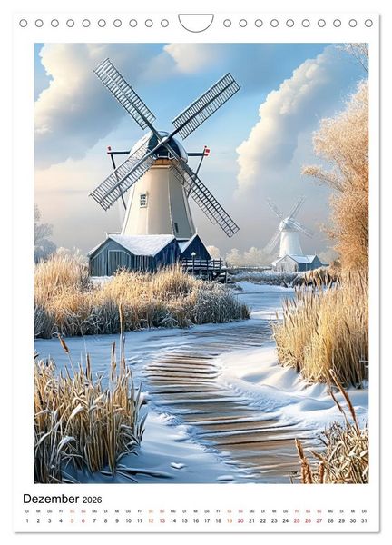 Produktbild: Windm&uuml;hlen - Im Wind der Zeit (Wandkalender 2026 DIN A4 hoch), CALVENDO Monatskalender