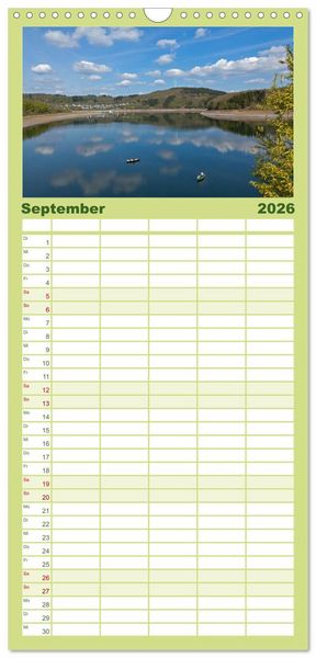 Produktbild: Familienplaner 2026 - Das Sauerland - Mittelgebirge im Herzen Deutschlands mit 5 Spalten (Wandkalender, 21 x 45 cm) CALVENDO
