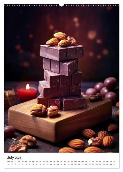 Produktbild: Choco Delight (High Quality Premium Wall Calendar 2026 DIN A2 portrait),CALVENDO 12 Month Wall Calendar